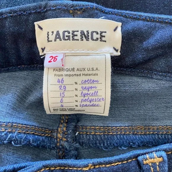 L'AGENCE Brigitte Mid-Rise Skinny Jean Dark Midnight Wash - Picture 8 of 8